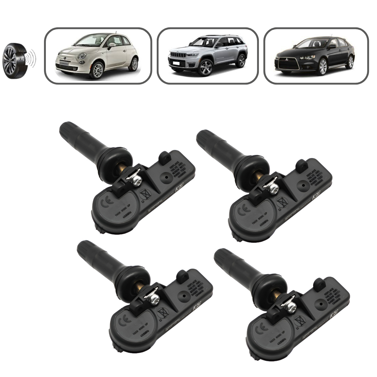 Kit 4 sensores TPMS 56029398AB Fiat Freemont Dodge Journey RAM Challenger Changer Durango Grand Caravan RAM 1500 2500 3500