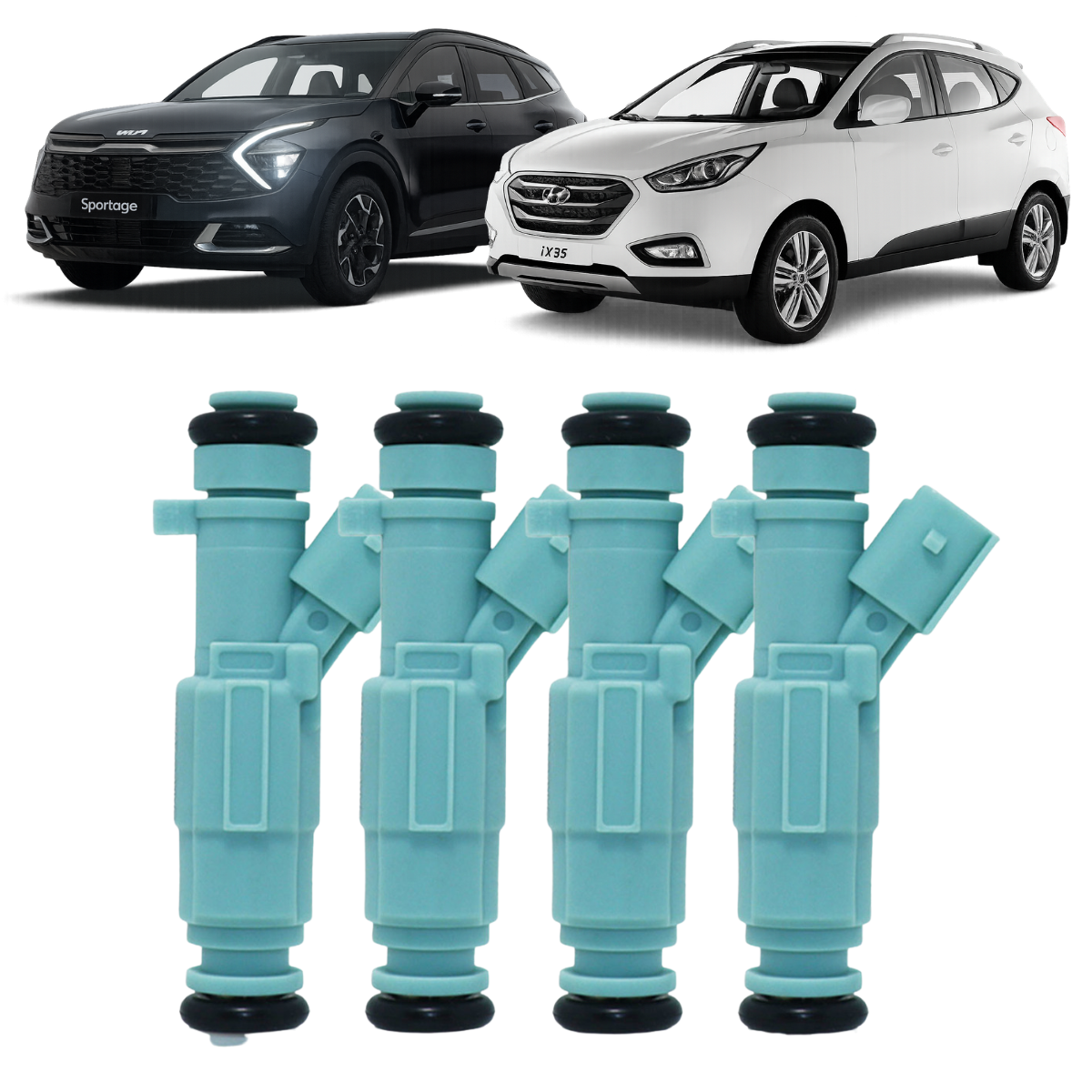 Kit 4 Bico injetor Kia Sportage Hyndai Ix35 353102E200 2011 2012 2013 2014 2015 2016 2017 Original