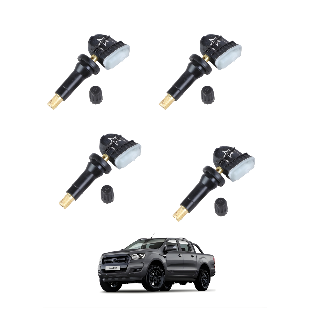 Kit 4 Sensores TPMS EB3T1A180AB AB3T1A150AA Ford Ranger 2016 2017 2018 Novo - Imagem 5