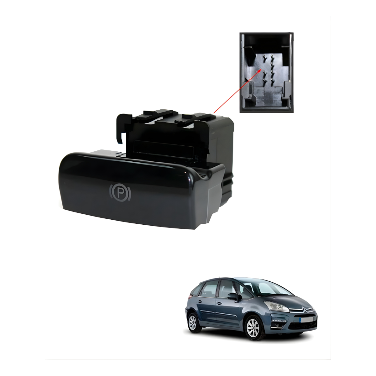 Botão De Acionamento Do Freio De Mão Elétrico 470702 Citroen C4 Picasso Grand Picasso Peugeot 3008 Novo - Imagem 2